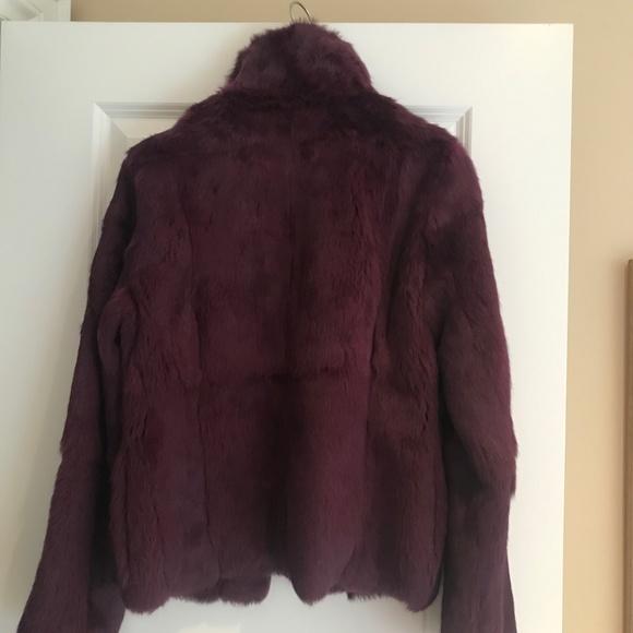 Burgundy Fur coat - Picture 3 of 7